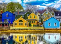 Пазл Деревянные домики