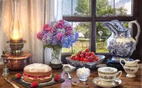 Пазл Десерт с клубникой