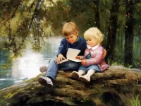 Пазл Дети смотрят книгу