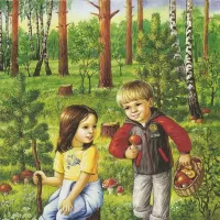 Пазл Дети в лесу