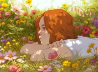 Пазл Девочка и кузнечик 