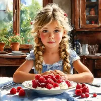 Пазл Девочка и малина 