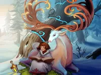 Пазл Девочка и олень