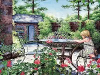 Пазл Девочка рисует