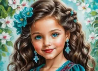 Пазл Девочка с голубыми глазами 