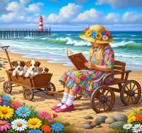 Пазл Девочка с книгой