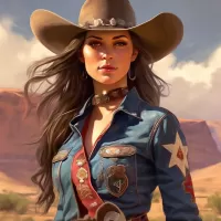 Пазл Девушка - ковбой