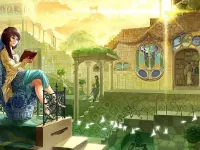 Пазл Девушка читает книгу