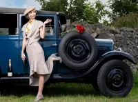 Пазл Девушка и автомобиль 