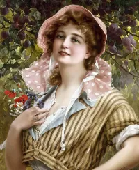 Пазл Девушка и букетик