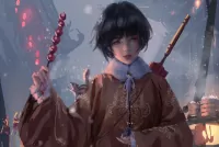 Пазл Девушка и бурундук