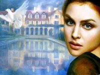 Пазл Девушка и голубь 1