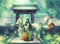 Пазл Девушка и лиса