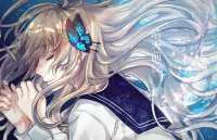 Пазл Девушка и мотылёк