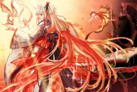 Пазл Девушка и рыбки