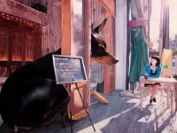 Пазл Девушка и собачка 1