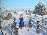 Пазл Девушка на мосту