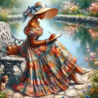 Пазл Девушка с блокнотом