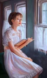 Пазл Девушка с книгой