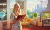 Пазл Девушка с книгой