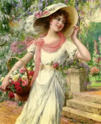 Пазл Девушка с корзиной