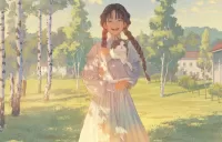 Пазл Девушка с кошкой