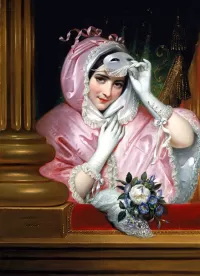 Пазл Девушка с маской