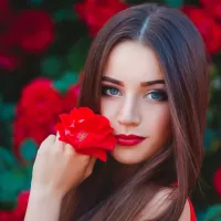Пазл Девушка с цветокм