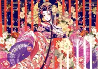 Пазл Девушка с веерами