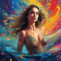 Пазл Девушка в красках