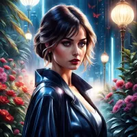 Пазл Девушка в ночном городе