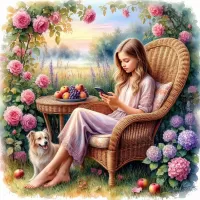 Пазл Девушка в саду