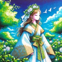 Пазл Девушка в саду