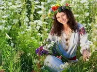 Пазл Девушка в венке