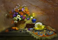 Пазл Дыня и астры