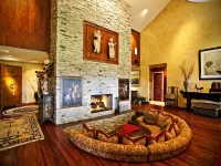 Пазл Диван у камина