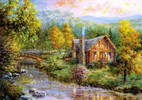 Пазл Дом на реке