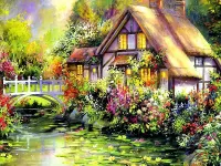 Пазл Дом у пруда