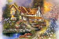 Пазл Дом у пруда