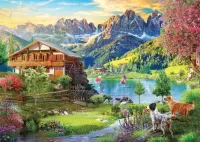 Пазл Дом в горах
