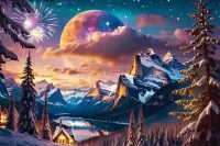 Пазл Дом в горах