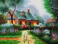 Пазл Дом в саду