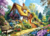 Пазл Дом в саду