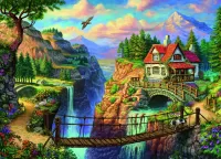 Пазл Домик у обрыва