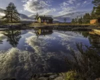 Пазл Домик у озера