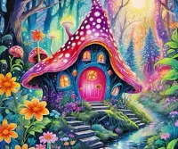 Пазл Домик в лесу