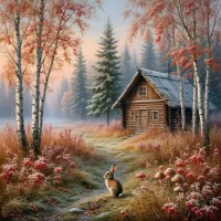 Пазл Домик в лесу