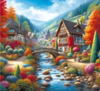 Пазл Домики в горах