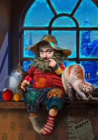 Пазл Домовой с кошками