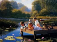 Пазл Друзья на рыбалке